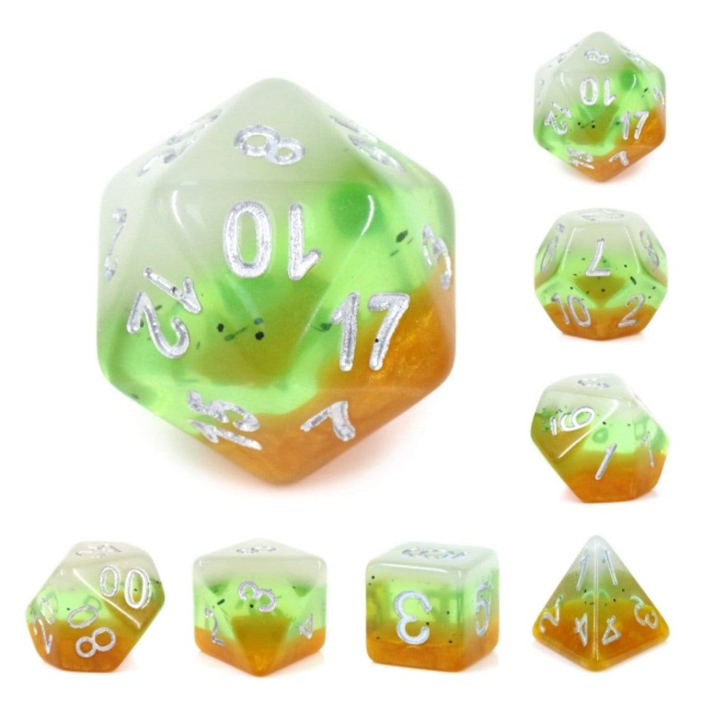 Kiwi Fruit RPG Dice Set Plastic Dice Foam Brain Games