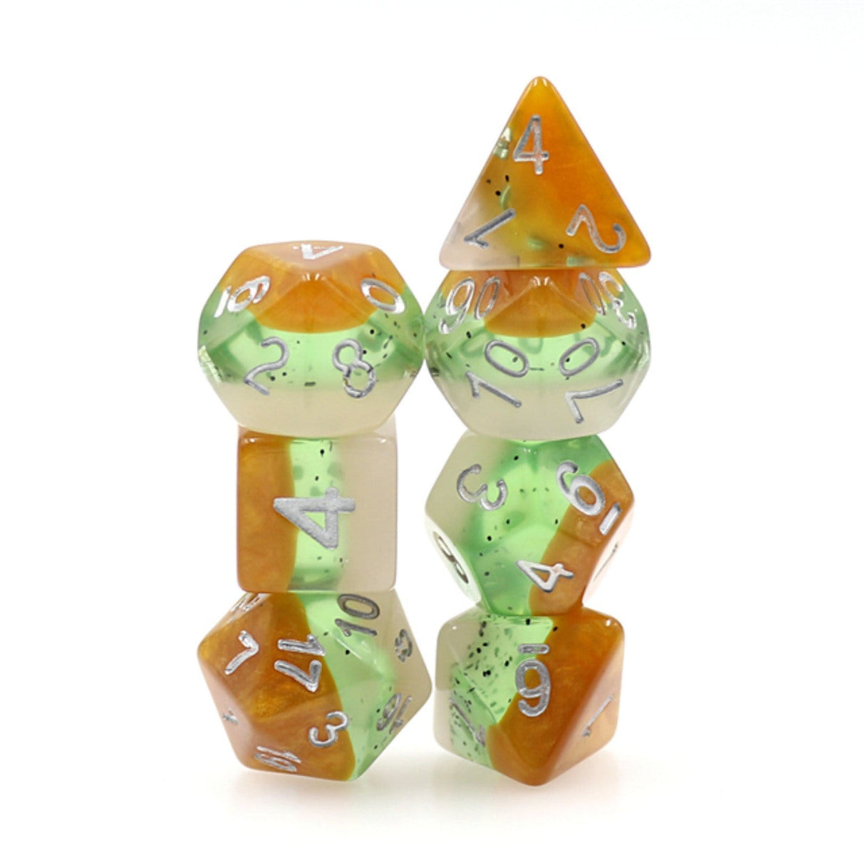 Kiwi Fruit RPG Dice Set Plastic Dice Foam Brain Games