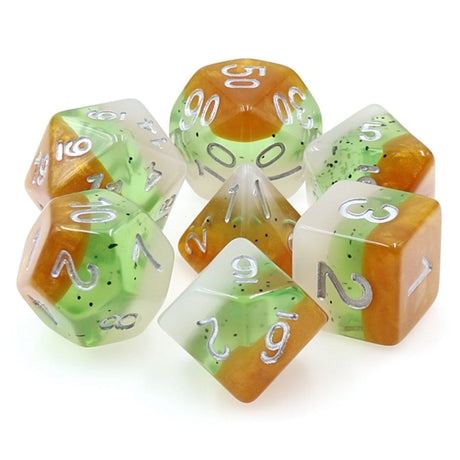 Kiwi Fruit RPG Dice Set Plastic Dice Foam Brain Games