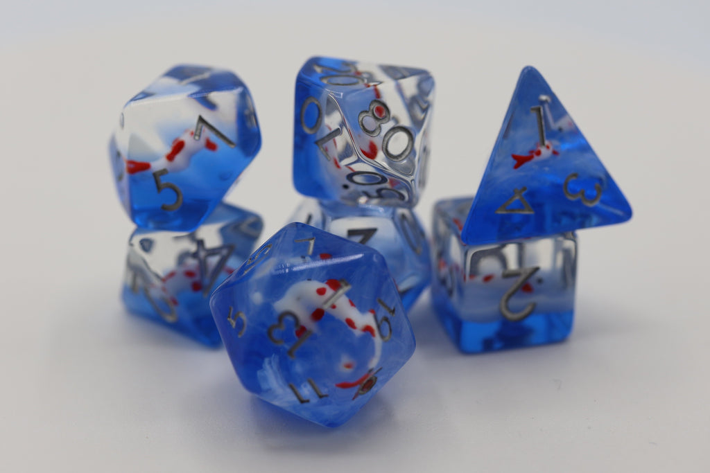 Koi Pond RPG Dice Set Plastic Dice Foam Brain Games