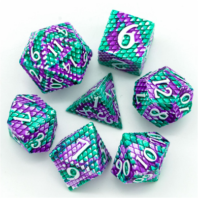 Dragon Scale: Lagoon - Metal RPG Dice Set Metal Dice Foam Brain Games