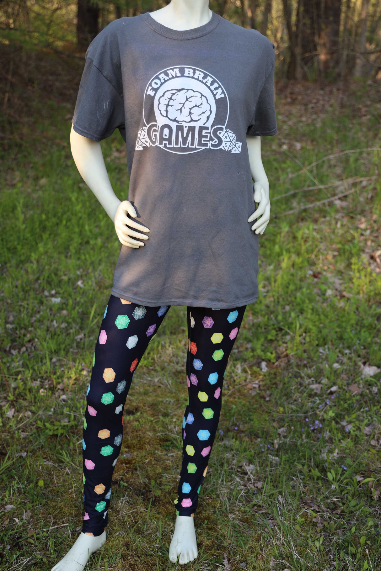 D20  Leggings - SIZE: TC (Tall & Curvy) Leggings & Joggers Foam Brain Games