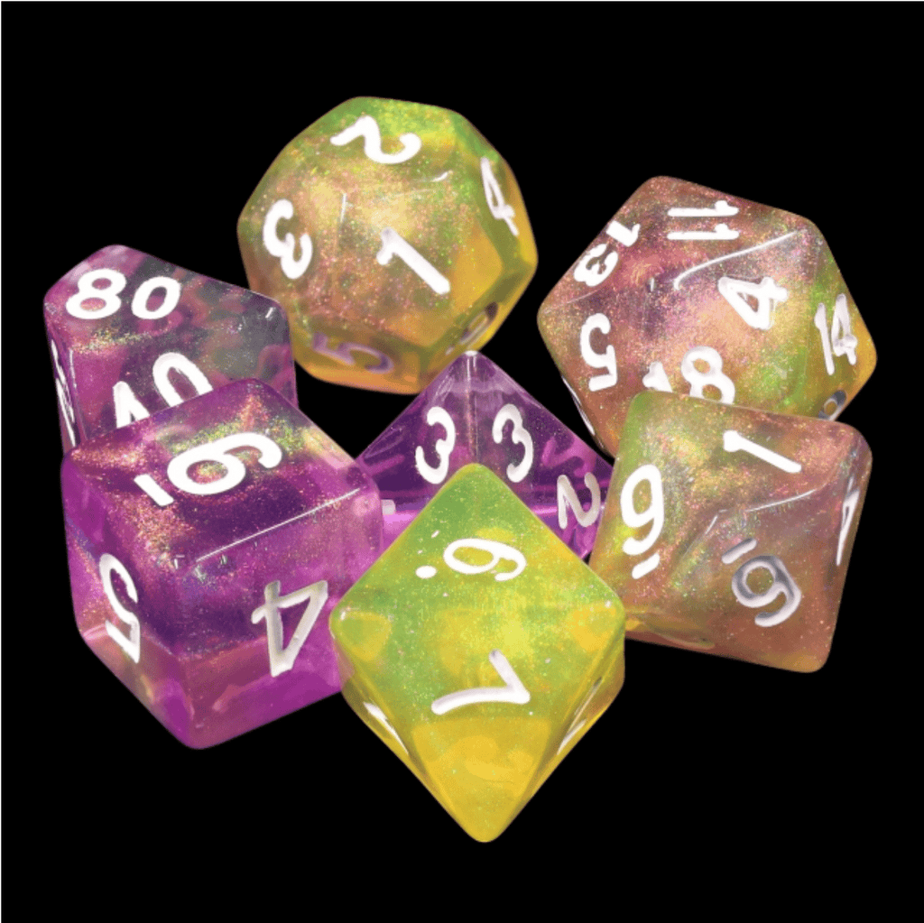 Lemon Jelly RPG Dice Set Plastic Dice Foam Brain Games