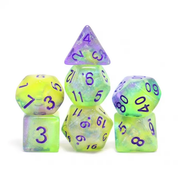 Luminescent Jellyfish RPG Dice Set Plastic Dice Foam Brain Games