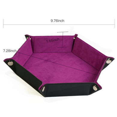 Leatherette & Velvet Dice Tray (Magenta Hex) Dice Tray Foam Brain Games