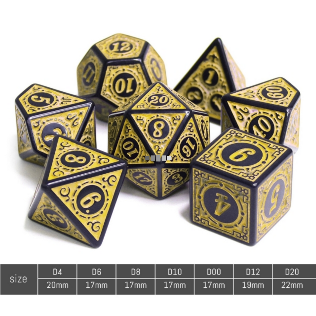 Magic Flame - Yellow RPG Dice Set Plastic Dice Foam Brain Games