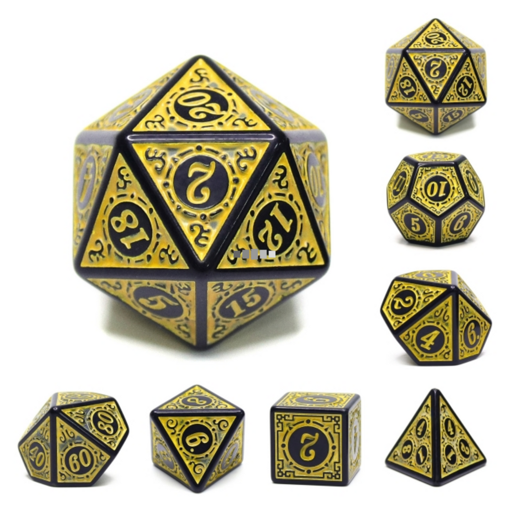 Magic Flame - Yellow RPG Dice Set Plastic Dice Foam Brain Games