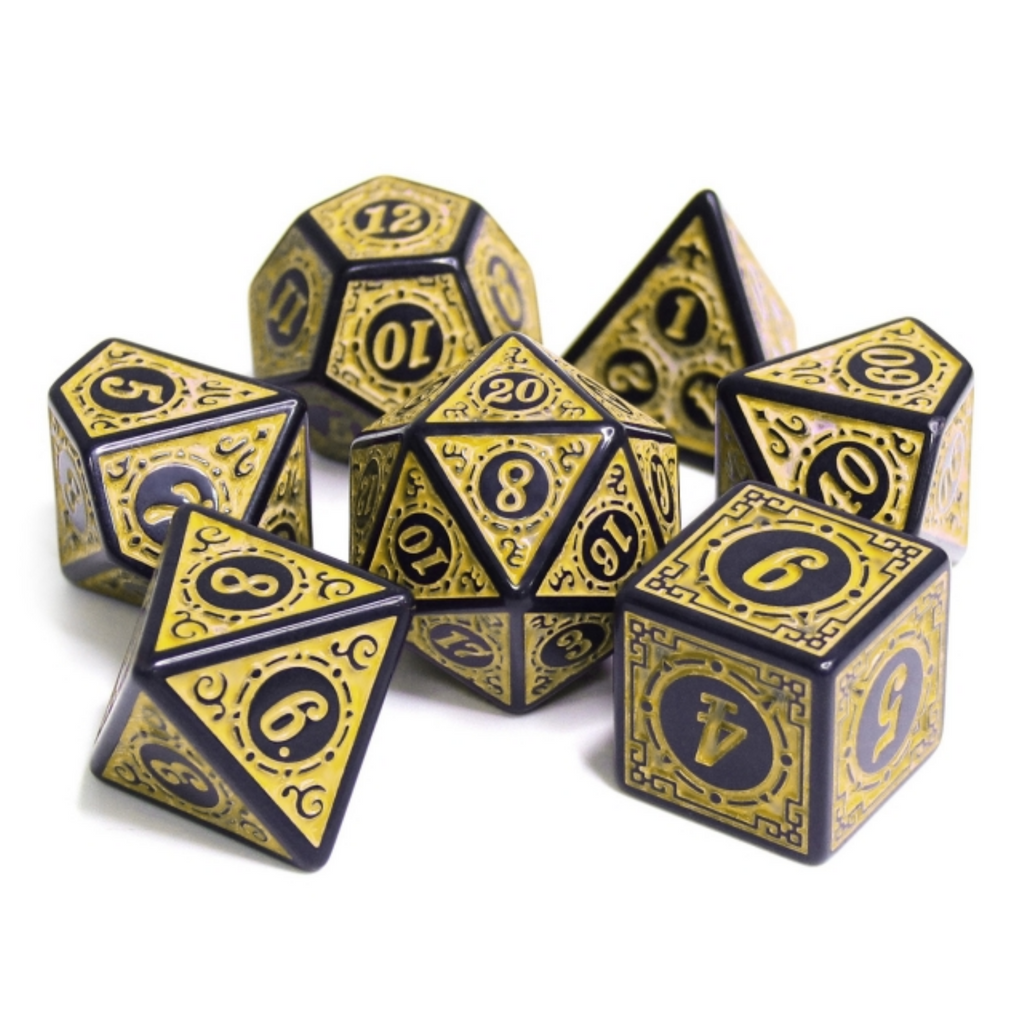 Magic Flame - Yellow RPG Dice Set Plastic Dice Foam Brain Games