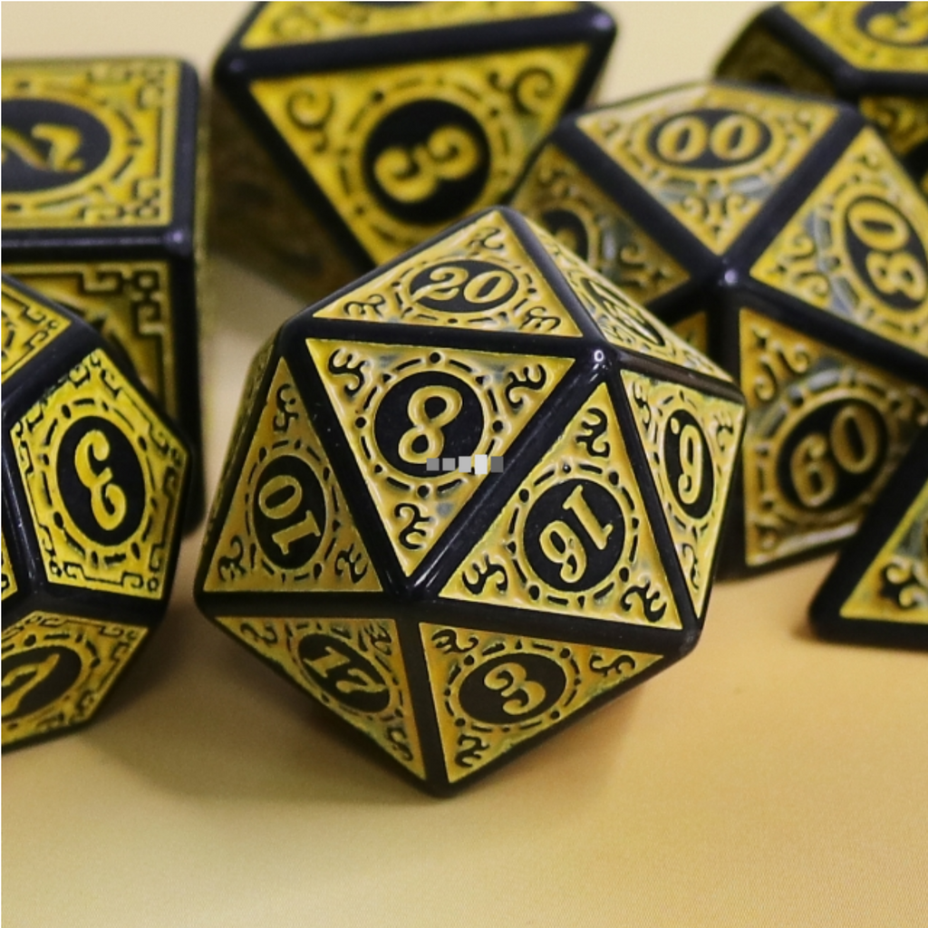 Magic Flame - Yellow RPG Dice Set Plastic Dice Foam Brain Games