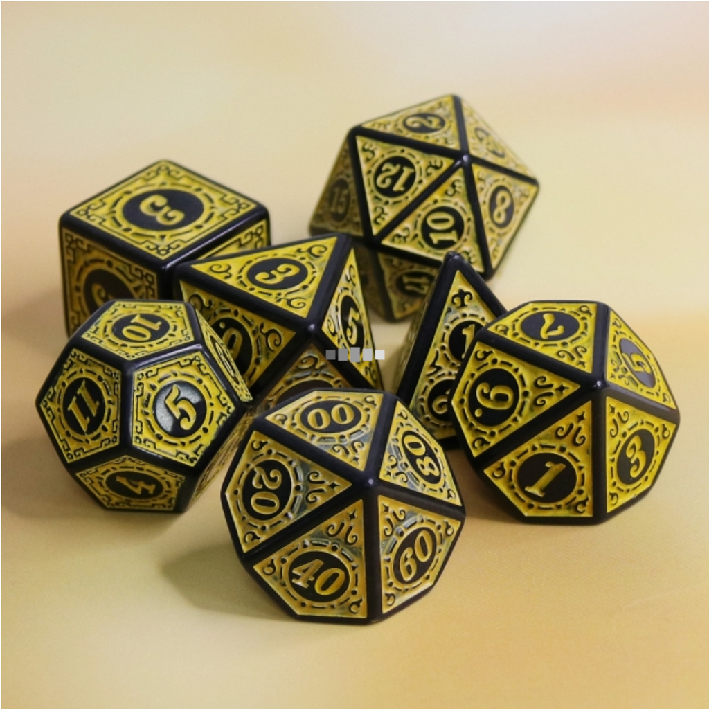 Magic Flame - Yellow RPG Dice Set Plastic Dice Foam Brain Games