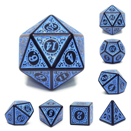 Magic Flame - Blue RPG Dice Set Plastic Dice Foam Brain Games