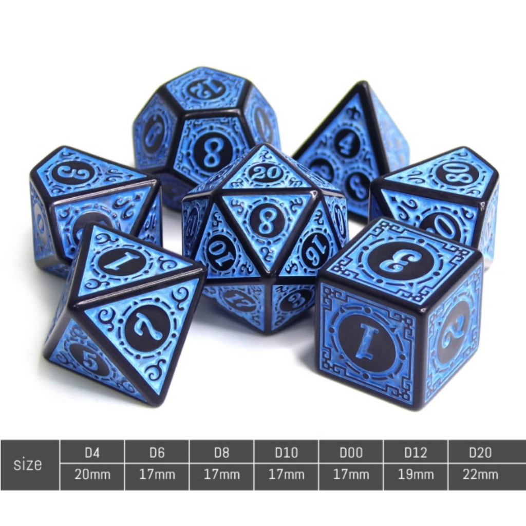 Magic Flame - Blue RPG Dice Set Plastic Dice Foam Brain Games