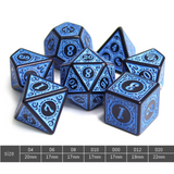 Magic Flame - Blue RPG Dice Set Plastic Dice Foam Brain Games