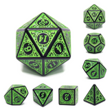 Magic Flame - Green RPG Dice Set Plastic Dice Foam Brain Games