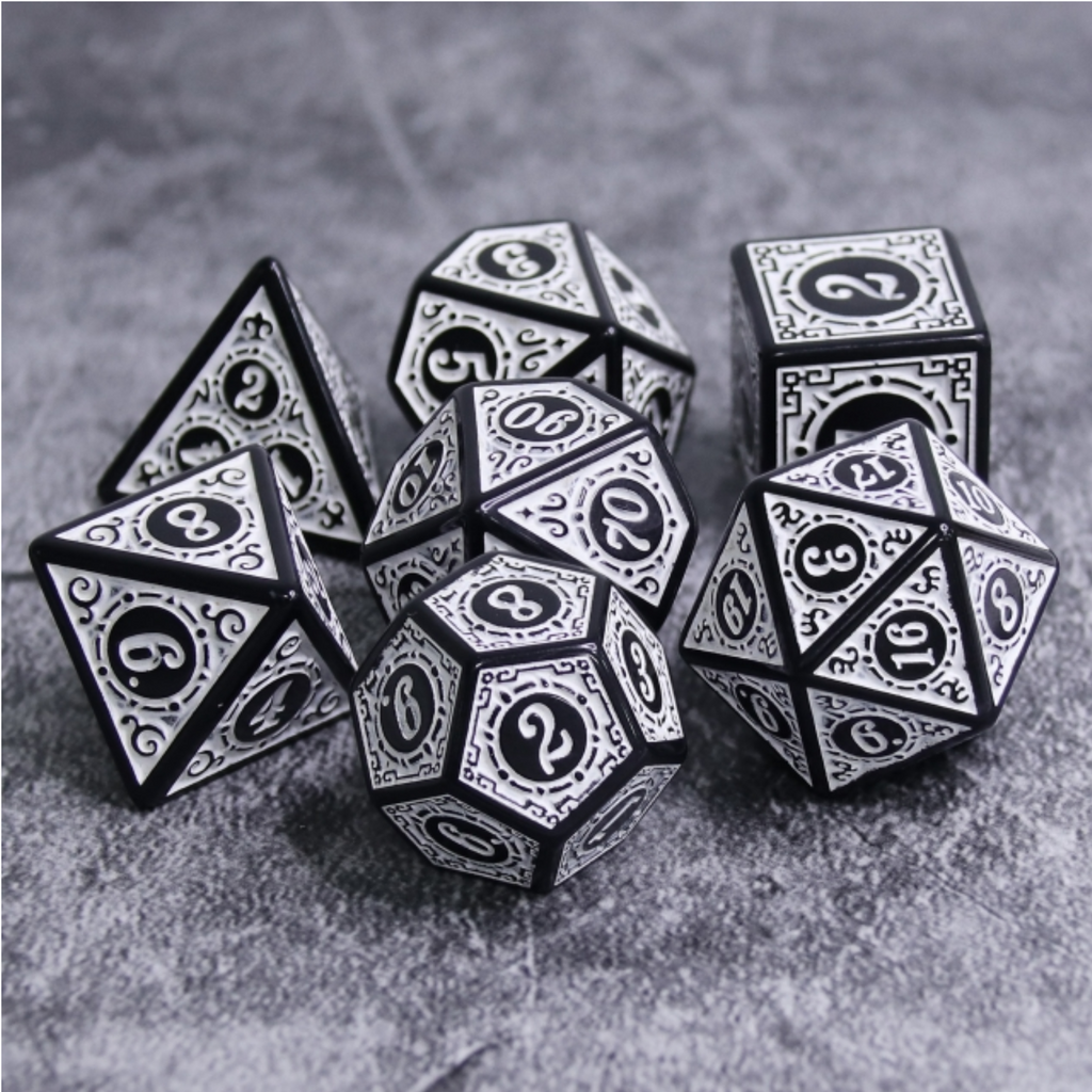 Magic Flame - White RPG Dice Set Plastic Dice Foam Brain Games