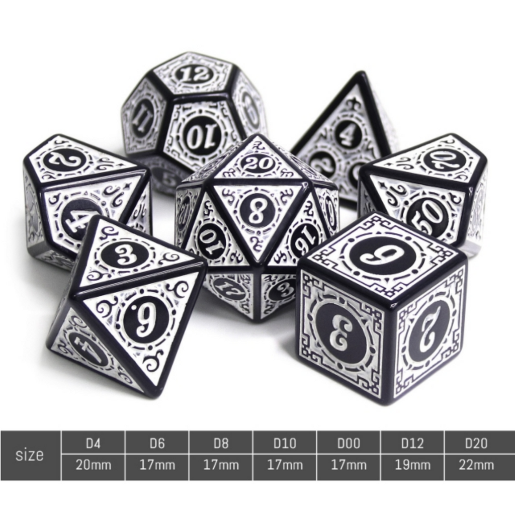 Magic Flame - White RPG Dice Set Plastic Dice Foam Brain Games