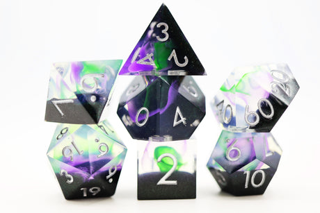 Sharp Edge Resin RPG Dice Set - Magic Trick Plastic Dice Foam Brain Games