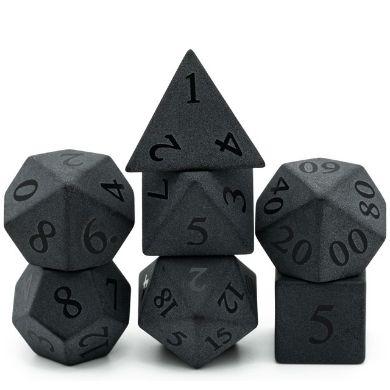 Matte Obsidian - Embossed Stone Dice Foam Brain Games