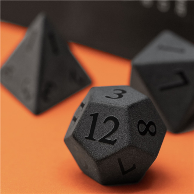 Matte Obsidian - Embossed Stone Dice Foam Brain Games