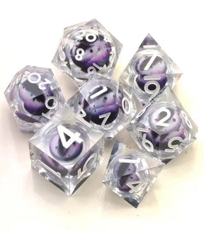 Sharp Edge Moving Eye RPG Dice Set - Medusa's Gaze Plastic Dice Foam Brain Games