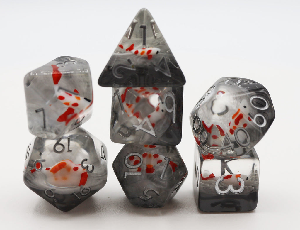 Misty Water Koi RPG Dice Set Plastic Dice Foam Brain Games