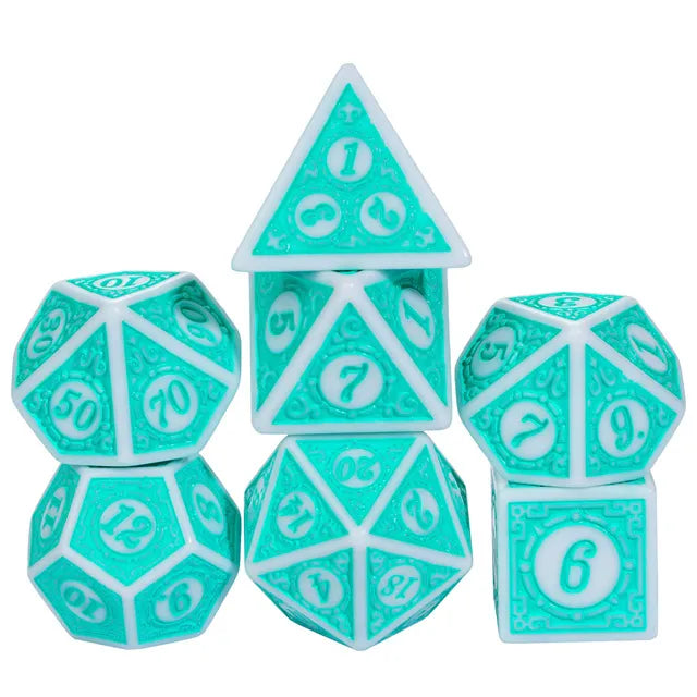 Motif: Azure Dreams RPG Dice Set Plastic Dice Foam Brain Games