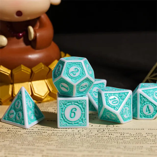 Motif: Azure Dreams RPG Dice Set Plastic Dice Foam Brain Games