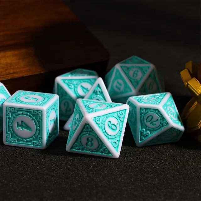 Motif: Azure Dreams RPG Dice Set Plastic Dice Foam Brain Games