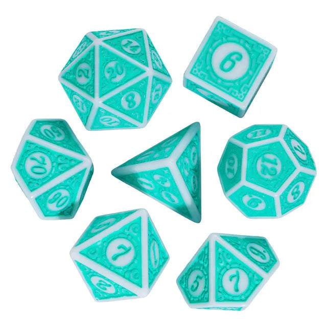 Motif: Azure Dreams RPG Dice Set Plastic Dice Foam Brain Games