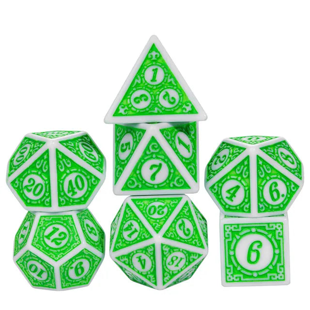 Motif: Leafy RPG Dice Set Plastic Dice Foam Brain Games