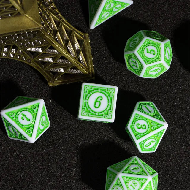 Motif: Leafy RPG Dice Set Plastic Dice Foam Brain Games