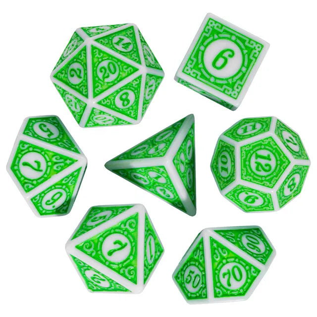 Motif: Leafy RPG Dice Set Plastic Dice Foam Brain Games