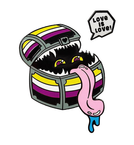 Enamel Mimic Pride Pin - Nonbinary Enamel Pin Foam Brain Games