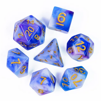 Neptune Chill RPG Dice Set Plastic Dice Foam Brain Games