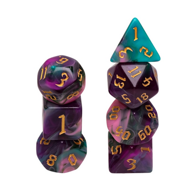 Night Elves RPG Dice Set Plastic Dice Foam Brain Games