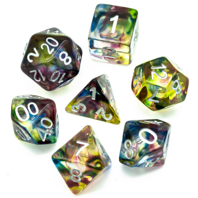 Northern Lights RPG Dice Set Plastic Dice Foam Brain Games