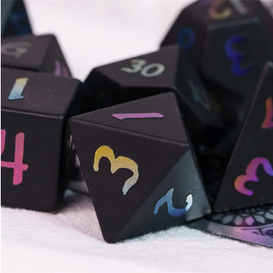 Obsidian - Gemstone with Rainbow Font Stone Dice Foam Brain Games