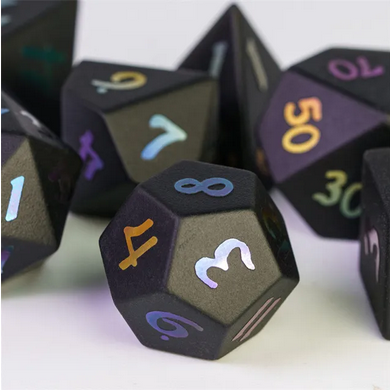 Obsidian - Gemstone with Rainbow Font Stone Dice Foam Brain Games