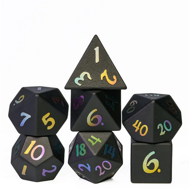 Obsidian - Gemstone with Rainbow Font Stone Dice Foam Brain Games