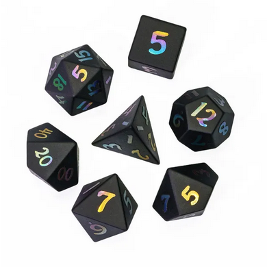 Obsidian - Gemstone with Rainbow Font Stone Dice Foam Brain Games