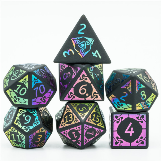 Obsidian and Rainbow Flourish Stone Dice Foam Brain Games