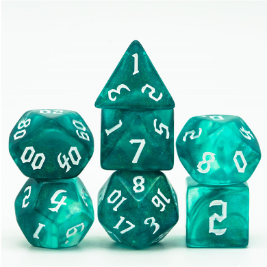 Ocean Elemental RPG Dice Set Plastic Dice Foam Brain Games