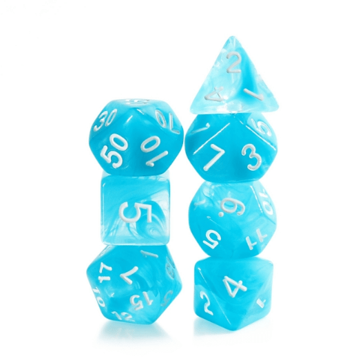 Ocean Swirl RPG Dice Set Plastic Dice Foam Brain Games