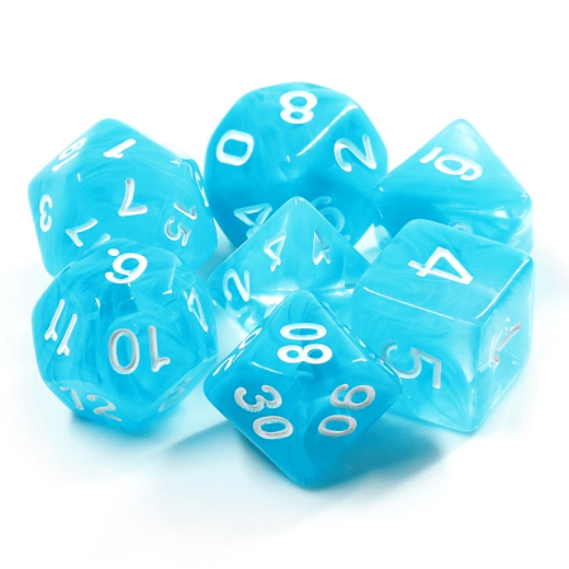 Ocean Swirl RPG Dice Set Plastic Dice Foam Brain Games