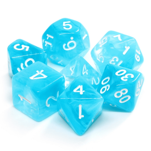 Ocean Swirl RPG Dice Set Plastic Dice Foam Brain Games