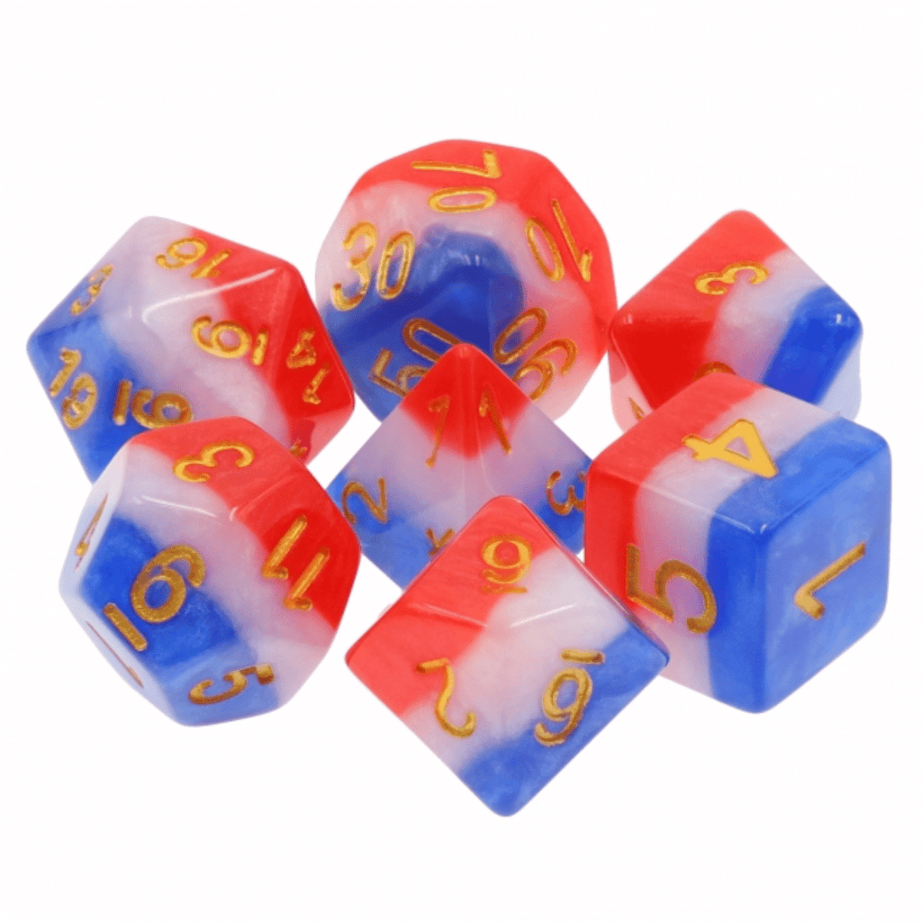 Old Glory RPG Dice Set Plastic Dice Foam Brain Games