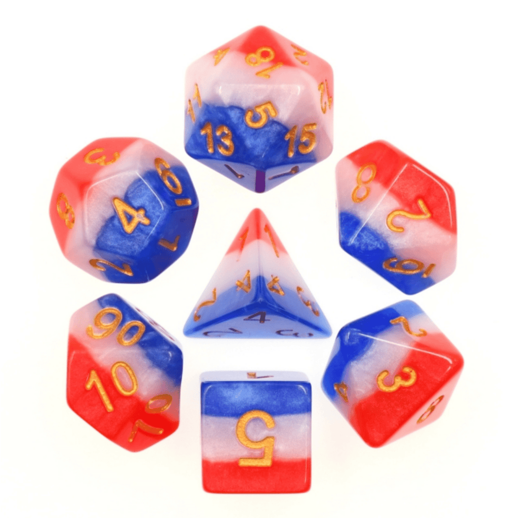 Old Glory RPG Dice Set Plastic Dice Foam Brain Games