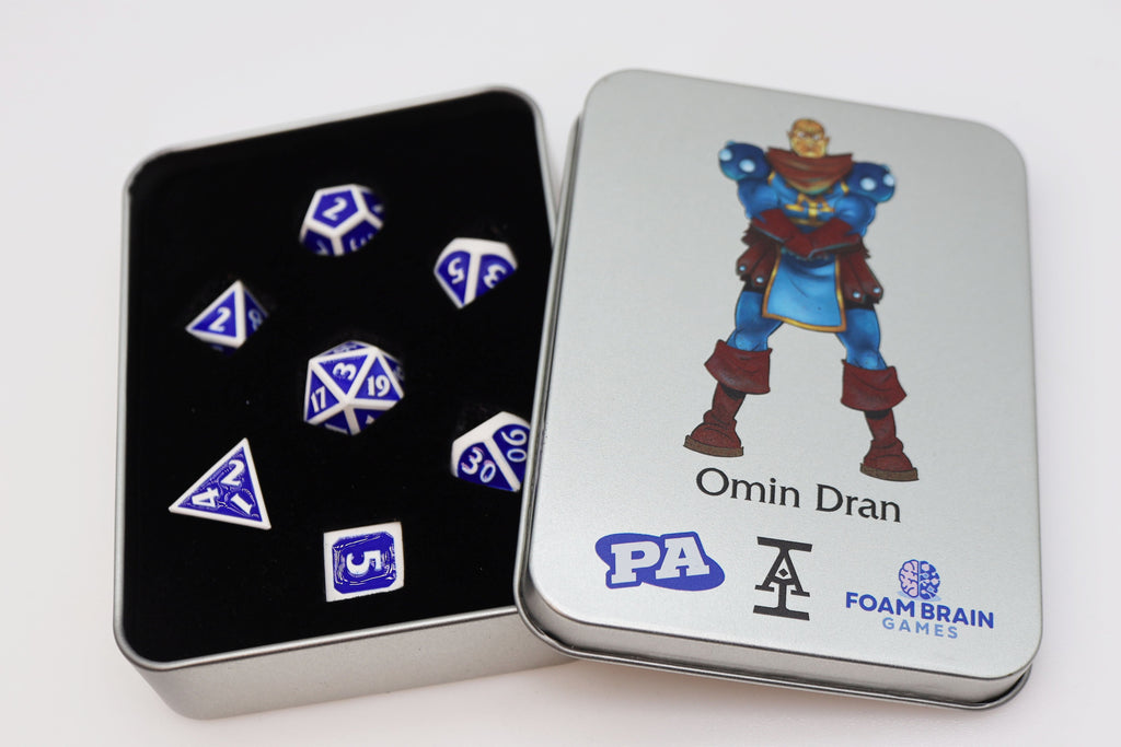 Acquisitions Inc Character Dice: Omin Dran (2nd Edition) Metal Dice Foam Brain Games