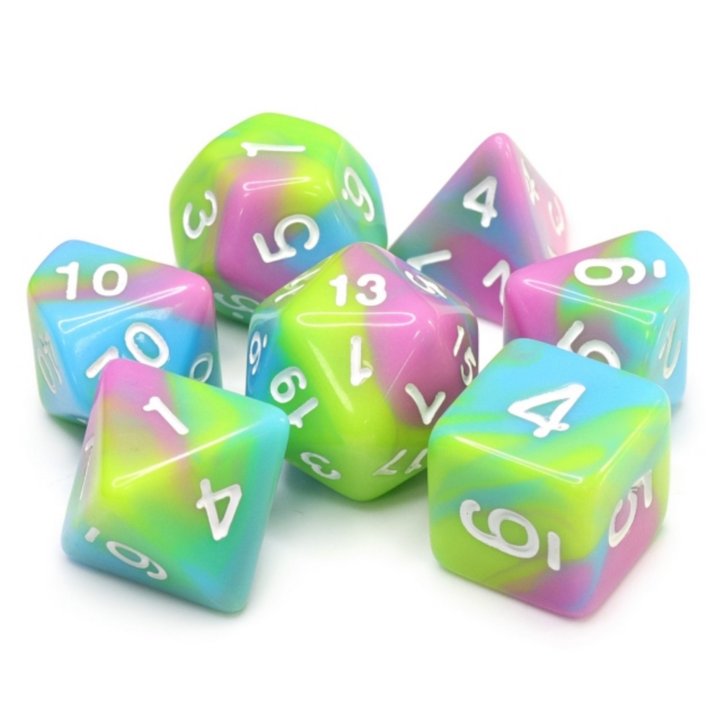 Pastel Punk RPG Dice Set Plastic Dice Foam Brain Games