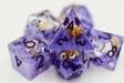 Sharp Edge Resin RPG Dice Set - Purple Coral & Sea Snail Plastic Dice Foam Brain Games